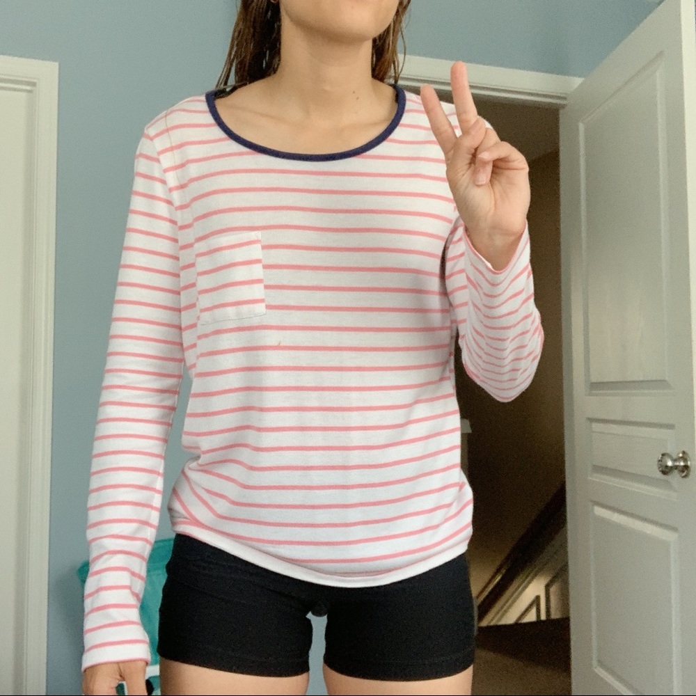 Forever 21 Long sleeve shirt pink white and Blue
